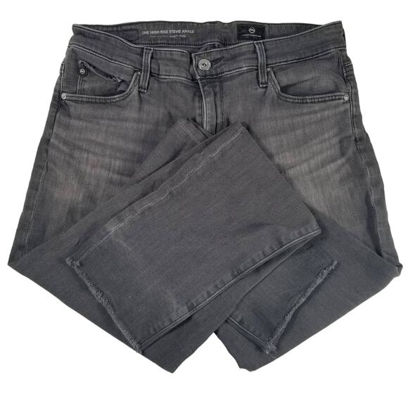 Adriano Goldschmied  AG Gray the High Rise Stevie Slim Straight Jeans Pants 28 R - Picture 2 of 6
